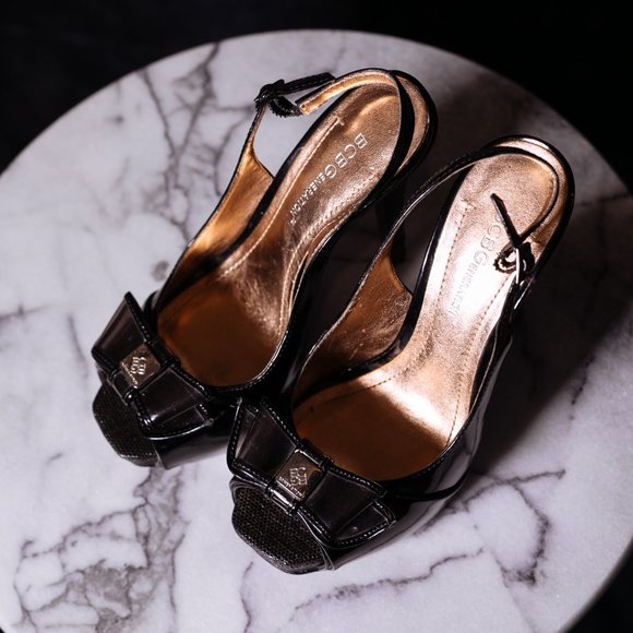 BCBGeneration black sling back, open-toe pump, size 36, 5-inch heel - Picture 1 of 11